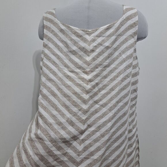 J. Jill Love Linen Boho Summer Spring Maxi Dress Large Tall Chevron Stripe - Picture 9 of 10
